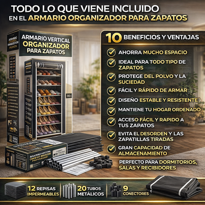 Armario Organizador Vertical para Zapatos