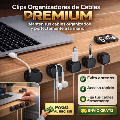 Clips Organizadores de Cables Premium (6 Piezas)