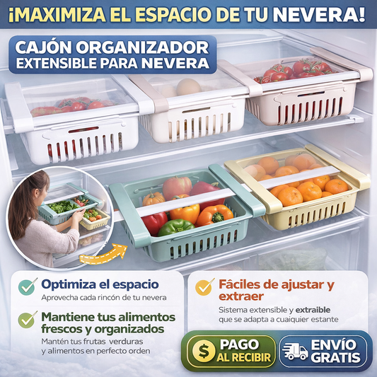 Cajón Organizador Extensible para Nevera