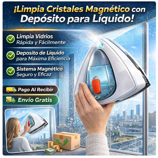 Limpia cristales magnético con depósito para líquido