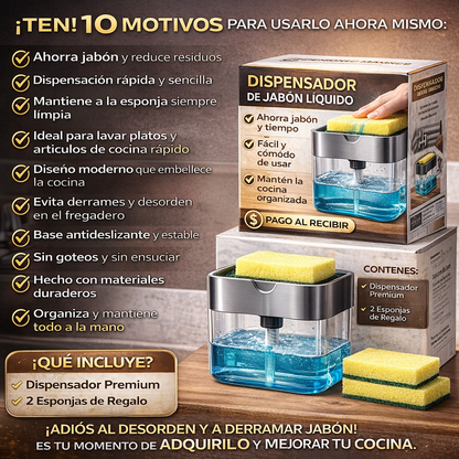 Dispensador Premium de Jabón Líquido para Cocina