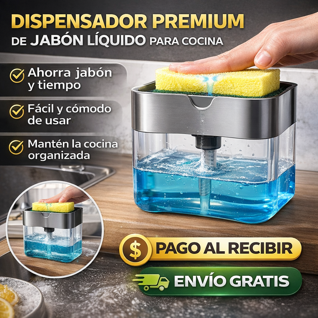 Dispensador Premium de Jabón Líquido para Cocina