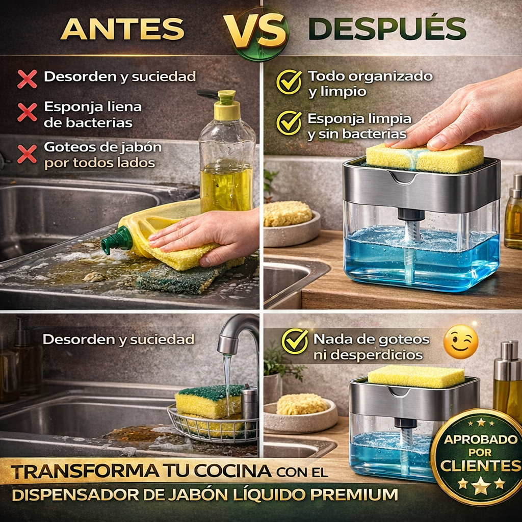 Dispensador Premium de Jabón Líquido para Cocina