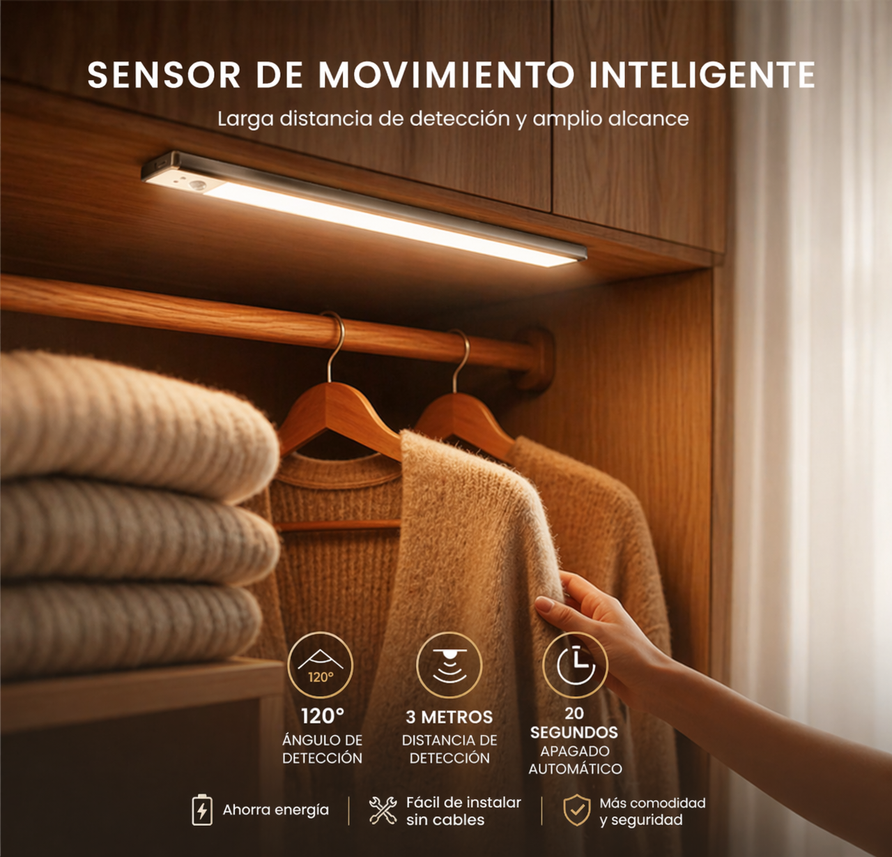 Luz LED Automática con Sensor de Movimiento – 60CM